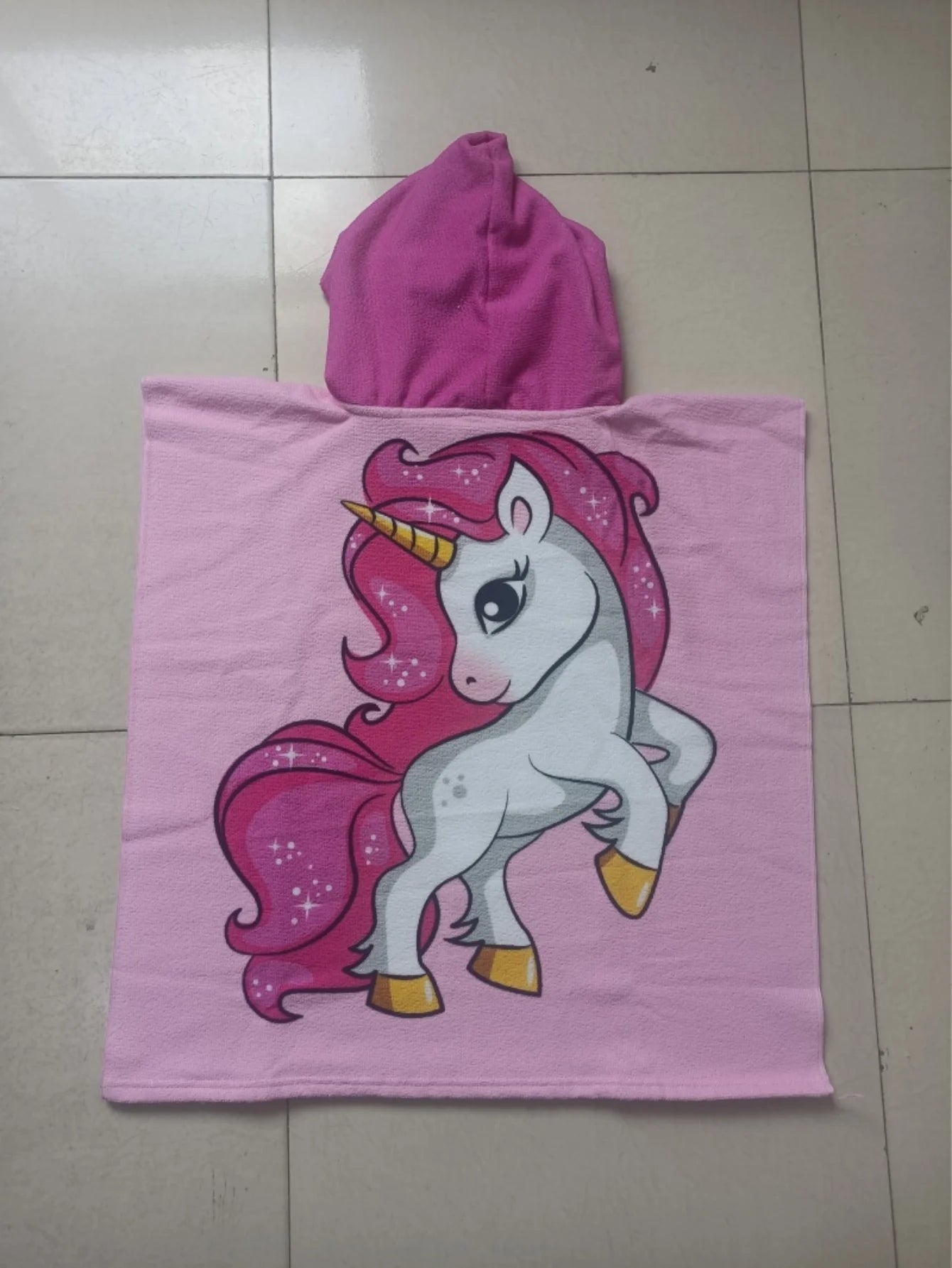 girl Bathrobe Newborn Towel for Kids Dress Up Kids Poncho Cape Kids Unicorn pattern Beach Towel Poncho Hooded Baby