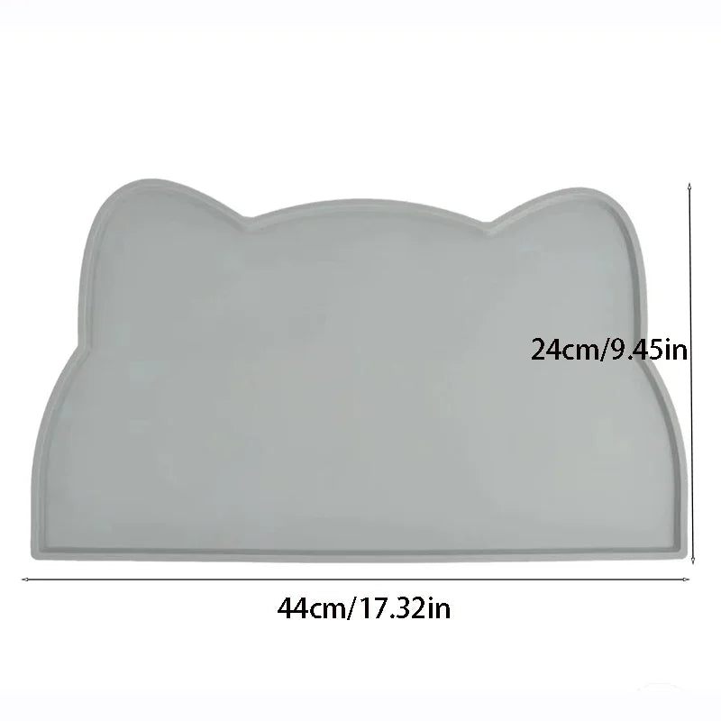 Tapete de silicone para alimentos de animais de estimação, à prova d'água, antiderrapante, sujo, lavável e fácil de limpar, tapete universal para utensílios de mesa para cães e gatos.