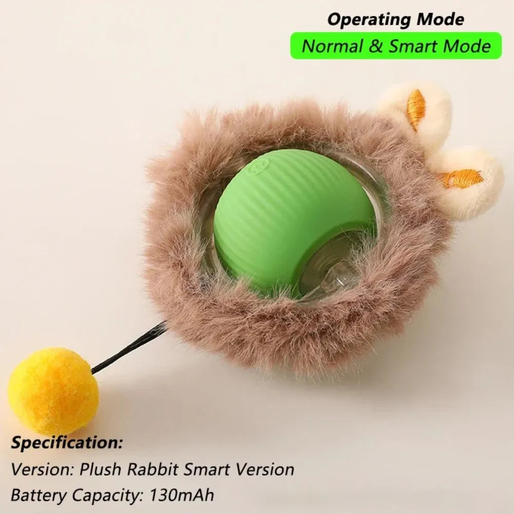 Novo brinquedo interativo para gatos, bola rolante automática, rabo falso, brinquedo elétrico inteligente recarregável para animais de estimação, treinamento para cães e gatos, imitação de rato