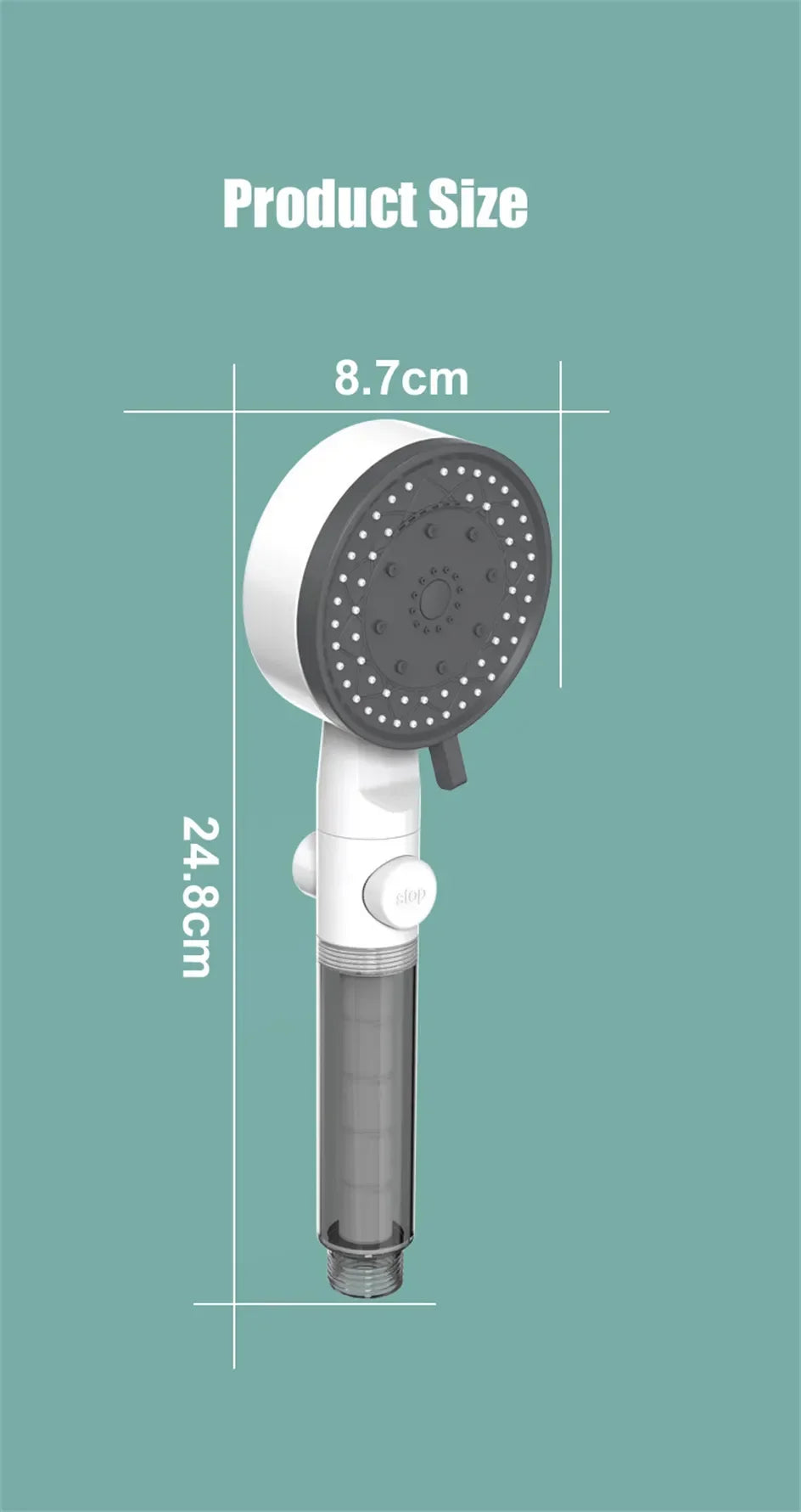 Chuveiros de alta pressão com filtro de 10 modos, parada de um toque, pulverizador portátil para economia de água, acessórios para banheiro
