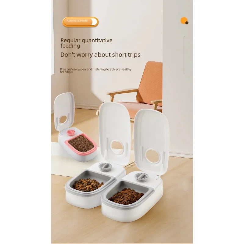 Pet Bowl Smart Timed Cat Feeder Quantitative Wet and Dry Food Single Meal Separation Home Use Automatic Feeding for Dogs & Cats