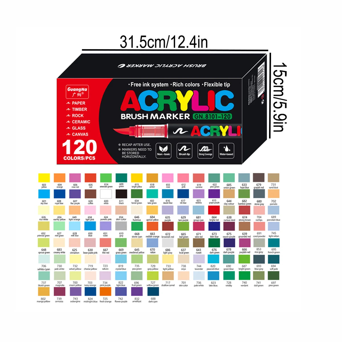 Conjunto de marcadores profissionais para artistas, 12-240 cores/caixa - Marcadores acrílicos líquidos de ponta macia para desenho em linha reta, pintura artística de grafite faça você mesmo