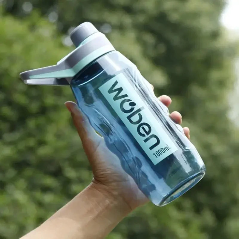 Copo de água à prova de vazamento de 1/1,5L, garrafa de água de plástico ecológico, garrafa esportiva, grande capacidade, garrafa de água de viagem flip