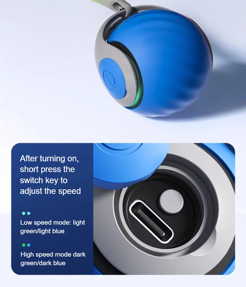 Brinquedos interativos para gatos, bola inteligente com rolamento automático e cauda falsa, brinquedo elétrico recarregável por USB para animais de estimação, para provocação e treinamento