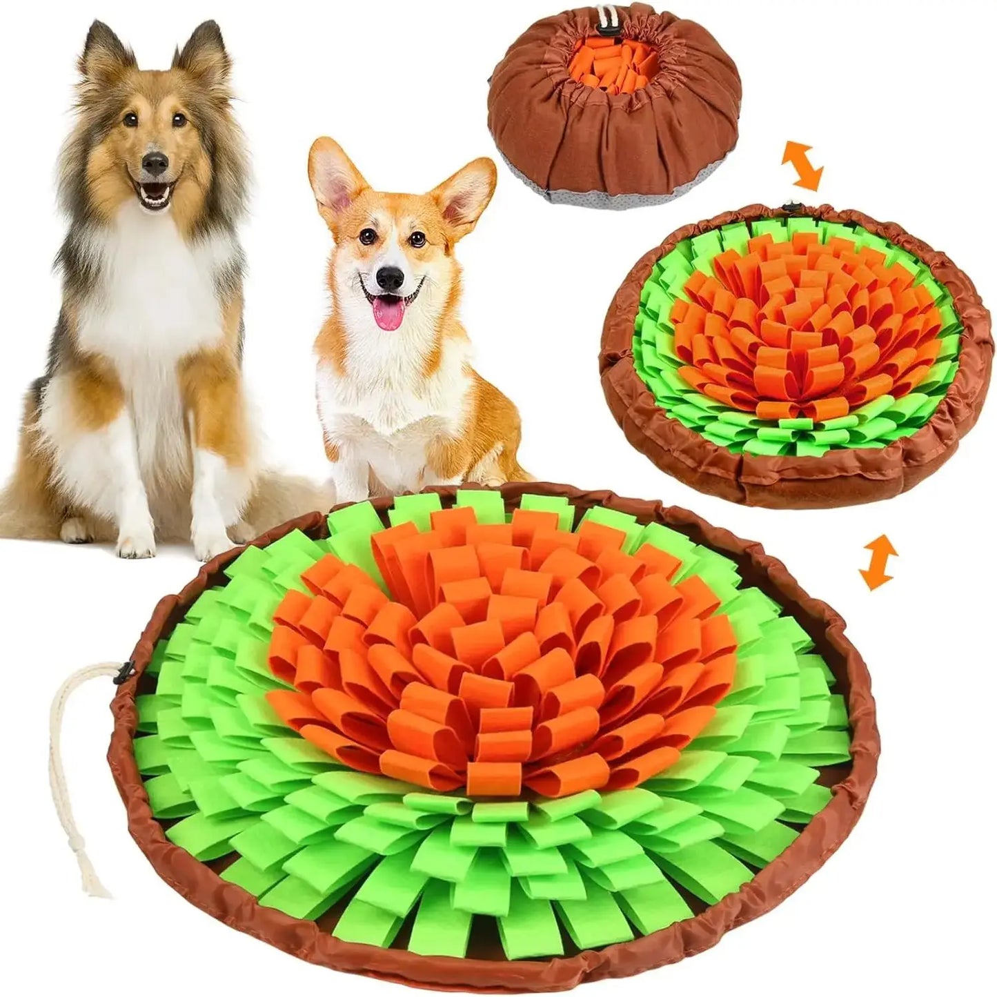 Tapete de farejar para cães, jogo interativo de alimentação para aliviar o tédio, estimula habilidades naturais de busca por comida para gatos e cães, tigela para viagem