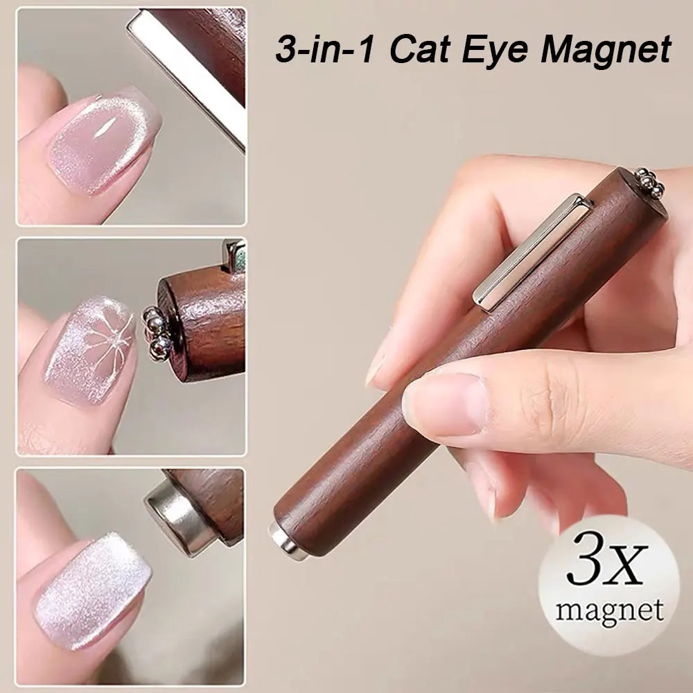 1 peça caneta magnética de unha olho de gato com sucção de 11 cm caneta magnética de esfera de aço ferramentas para arte em unhas esmalte em gel olho de gato bastão magnético %