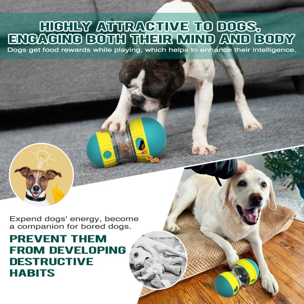 Brinquedo dispensador de petiscos para cães de pequeno, médio e grande porte, brinquedo interativo com vazamento de comida, alimentador lento ajustável, treinamento para beagle e gato