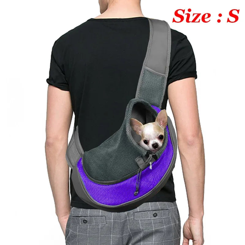 1 peça mochila para cachorro, bolsa de viagem transversal de malha respirável para filhotes, gatos, caminhadas e acampamentos
