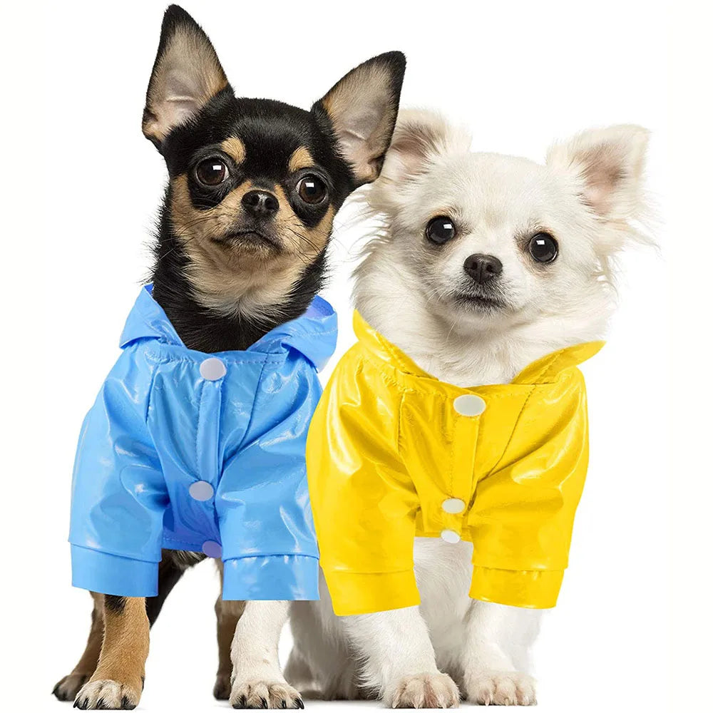 Capa de chuva para cachorro, roupas refletivas para filhotes de estimação, jaqueta de chuva para cachorro pequeno, à prova d'água, yorkshire, poodle, bichon, pomeranian, schnauzer, corgi
