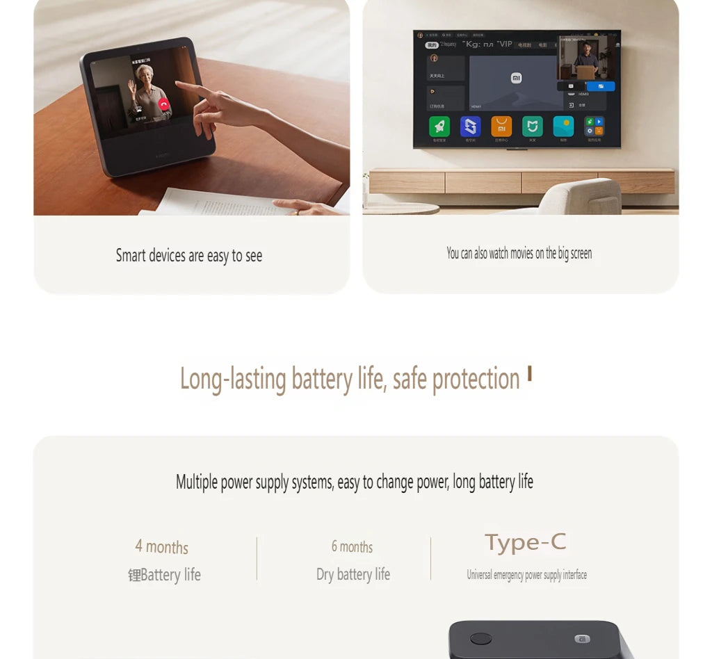 Fechadura inteligente Xiaomi 2025 com tela olho de gato, impressão digital, Bluetooth, NFC, para MiHome, fechadura push-pull com câmera