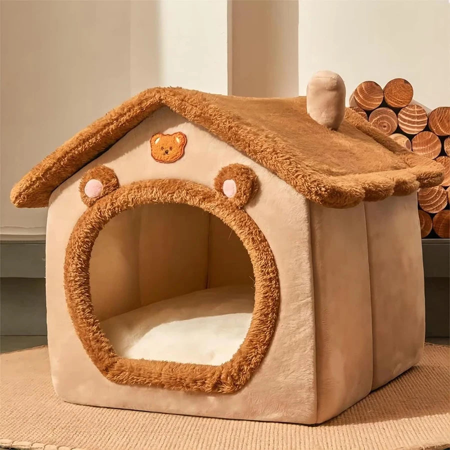 Casa dobrável para animais de estimação, casa removível e lavável para gatos, caverna para filhotes, sofá, cama para animais de estimação, casa para cães extra pequenos e gatos pequenos e médios