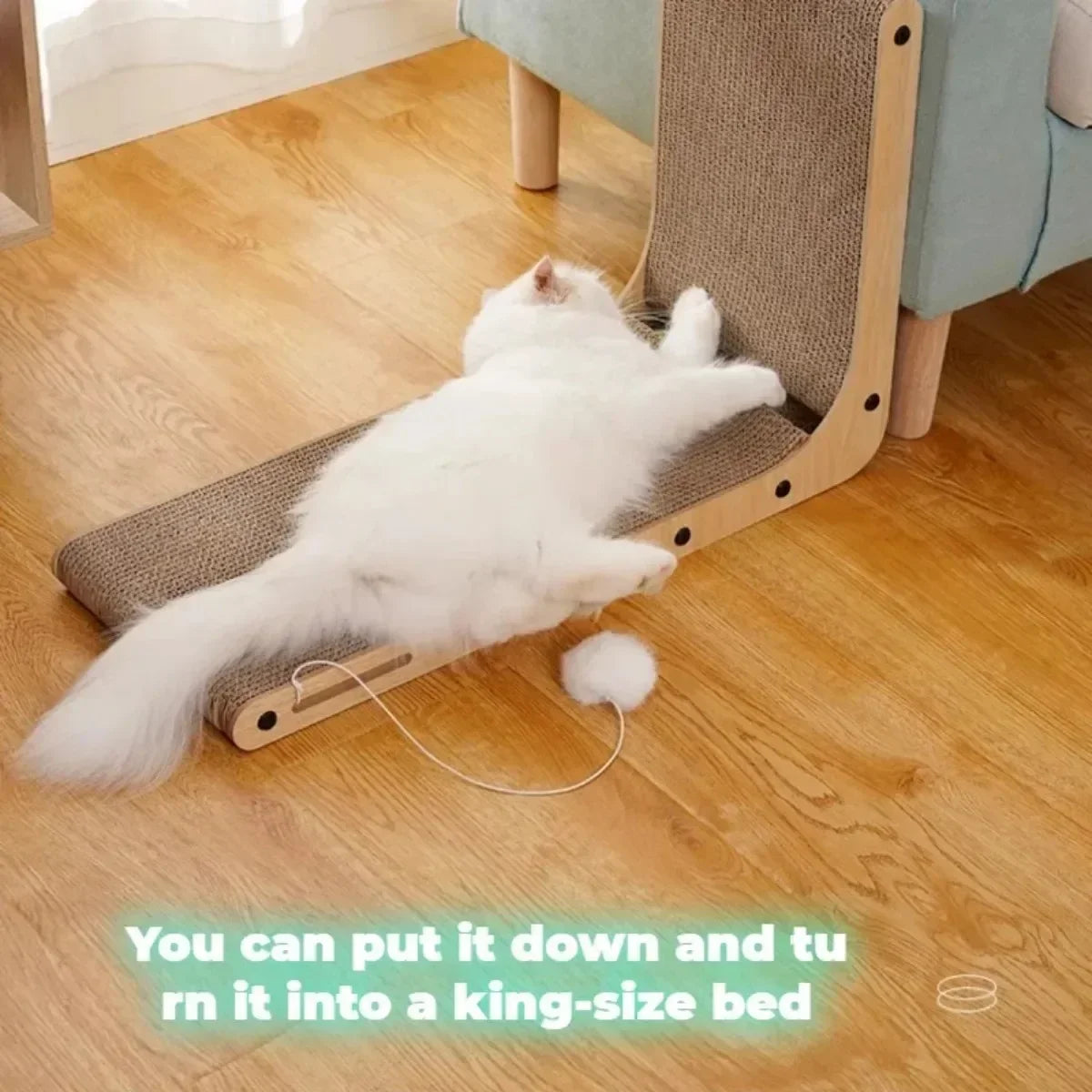 L-shaped Cat Scratching Board Vertical Pet Cat Scratching Post Wooden Wear-resistant and Scratch-resistant Grinding Claw Toys