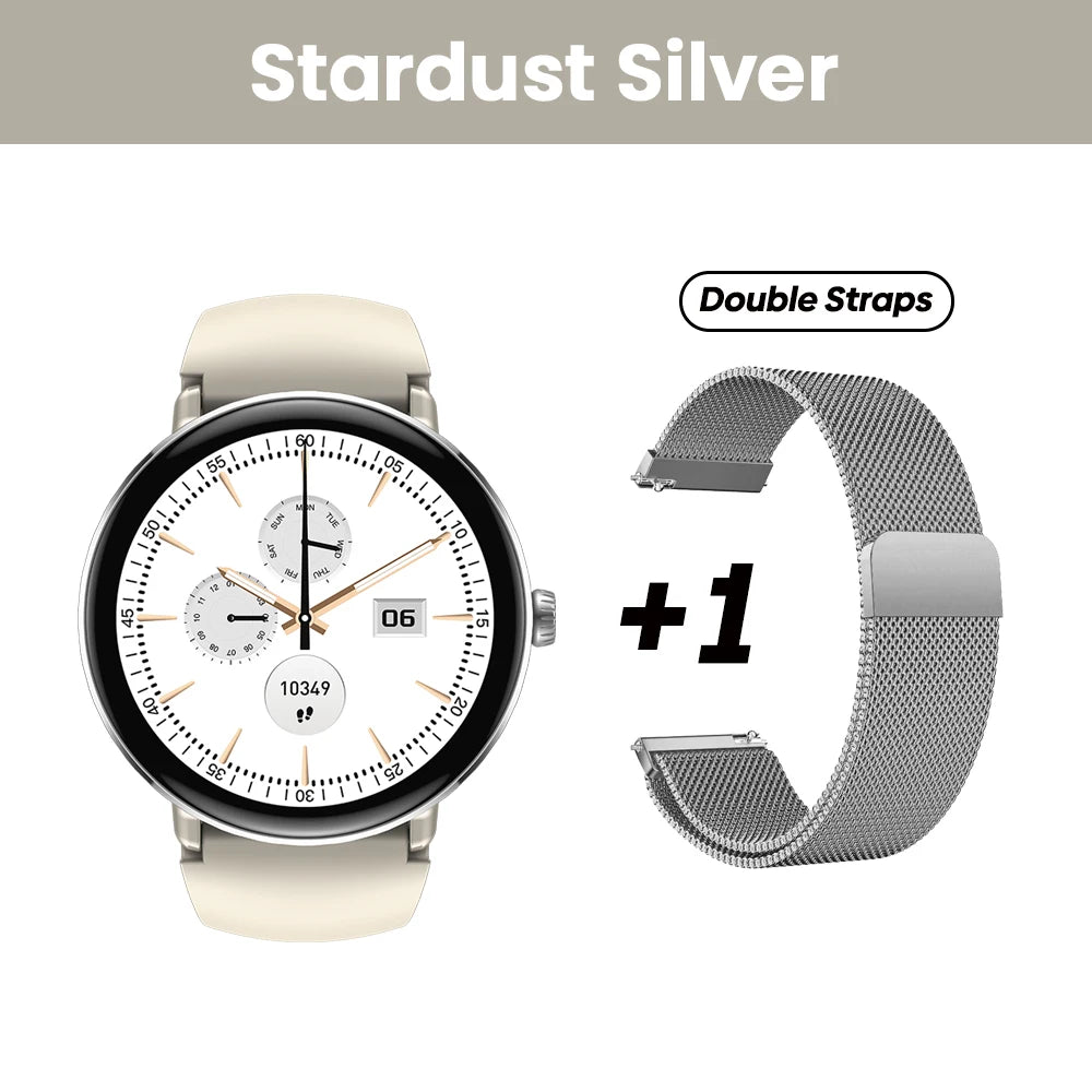O NOVO Zeblaze Lily 2 2025, Smartwatch Feminino com Chamadas por Voz, Tela AMOLED de 1,2" e Pulseira Dupla, Relógio Inteligente Esportivo para Gestão da Saúde