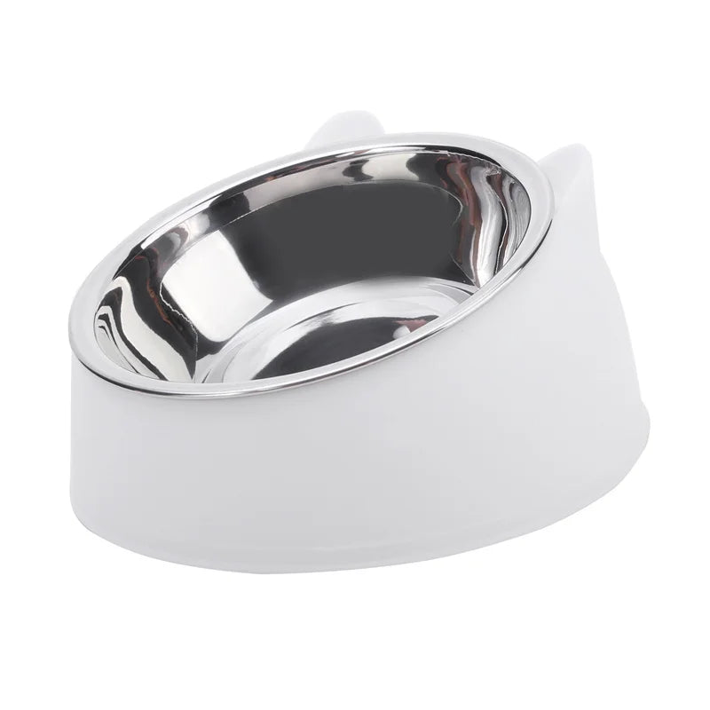 Tigela para gatos, adorÔvel, criativa, inclinada, para gatinhos, filhotes, tigelas de alimentação, aço inoxidÔvel, alimentador para gatos, cães de estimação, alimentadores para gatos
