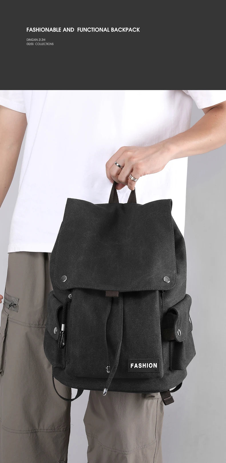 Mochilas masculinas de escalada e caminhada, estilo novo, 2025, para viagem, lazer, estudantes, mochilas escolares grandes, da moda, com bolsos grandes e zíper múltiplo