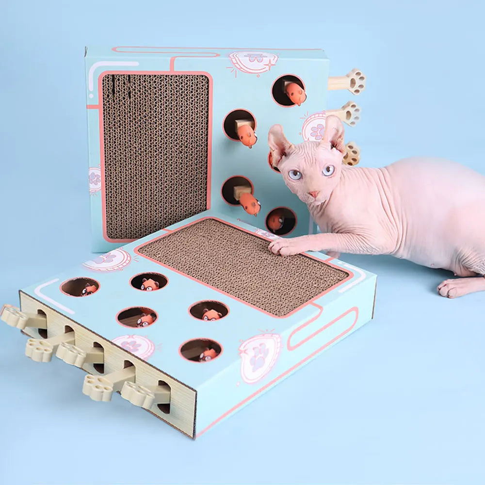 Brinquedo para gatos Whack-a-Mole, brinquedo para arranhar gatos, descanso para garras, brinquedo interativo divertido para gatos, suprimentos multifuncionais para gatos