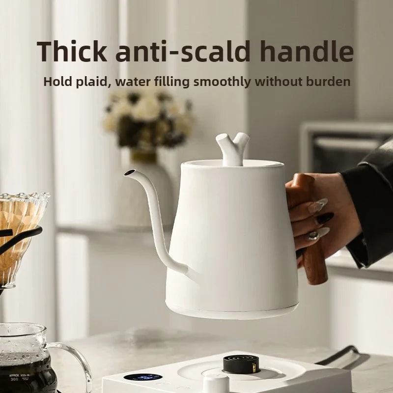 Chaleira elétrica de pescoço de ganso de 1000 W, cafeteira de aço inoxidável 304 de 1000 ml, temperatura inteligente, display LED para café e chá