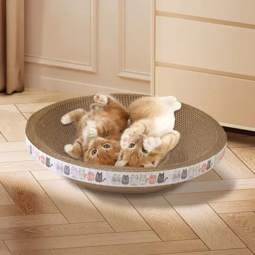 Cat Scratcher Cardboard Cat Scratcher Bed Corrugated Oval Cat Scratch Pad Board Claw Toys for Cats Wear-Resistant Cat Bed Nest