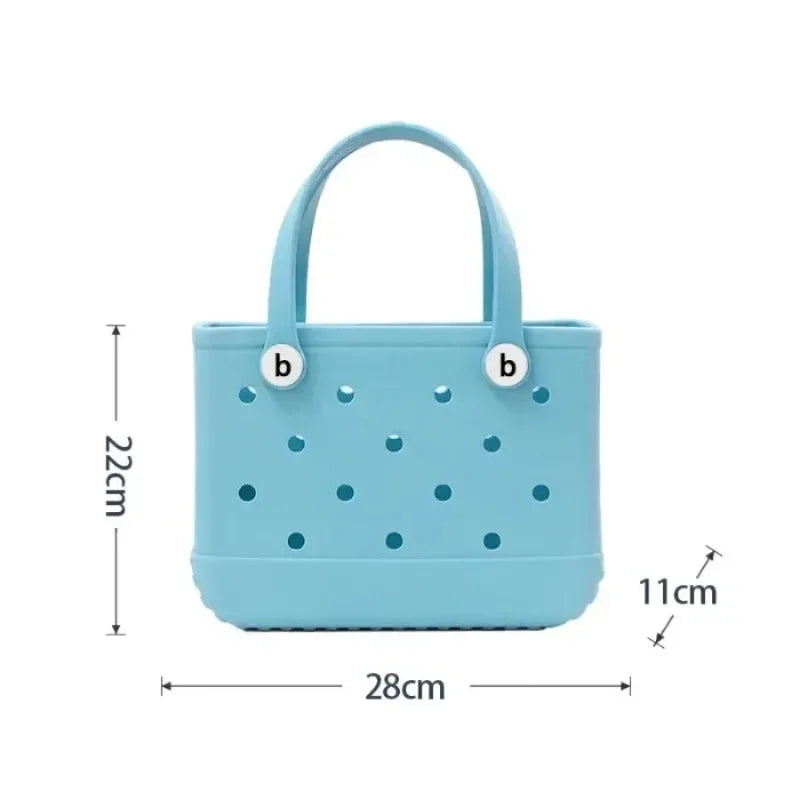 Cesta de armazenamento de verão à prova d'água Mini bolsa de praia infantil Bolsa de compras feminina Bolsa de compras de borracha para piquenique Bolsa de gelatina Bolsa de compras infantil