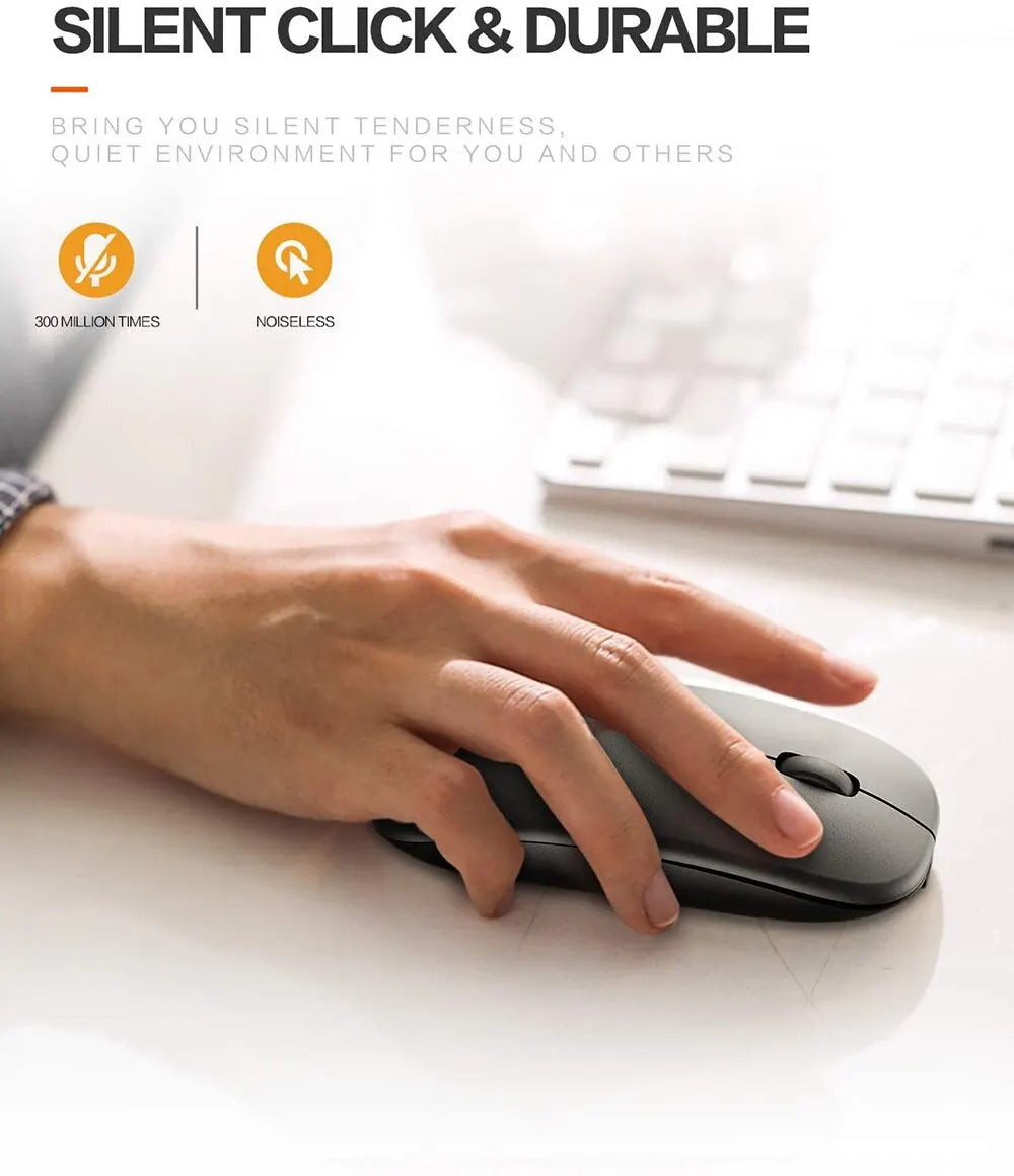 Mouse gamer sem fio, silencioso e mágico, adequado para laptops e tablets, com versões alimentadas por bateria e recarregáveis
