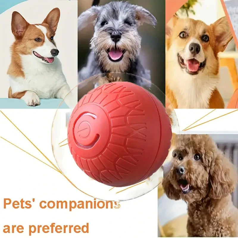 Bola de brinquedo inteligente para cachorro, brinquedo eletrônico interativo automático para animais de estimação, com rolamento, recarregável por USB, que salta para filhotes e cães grandes, brinquedo de mastigar