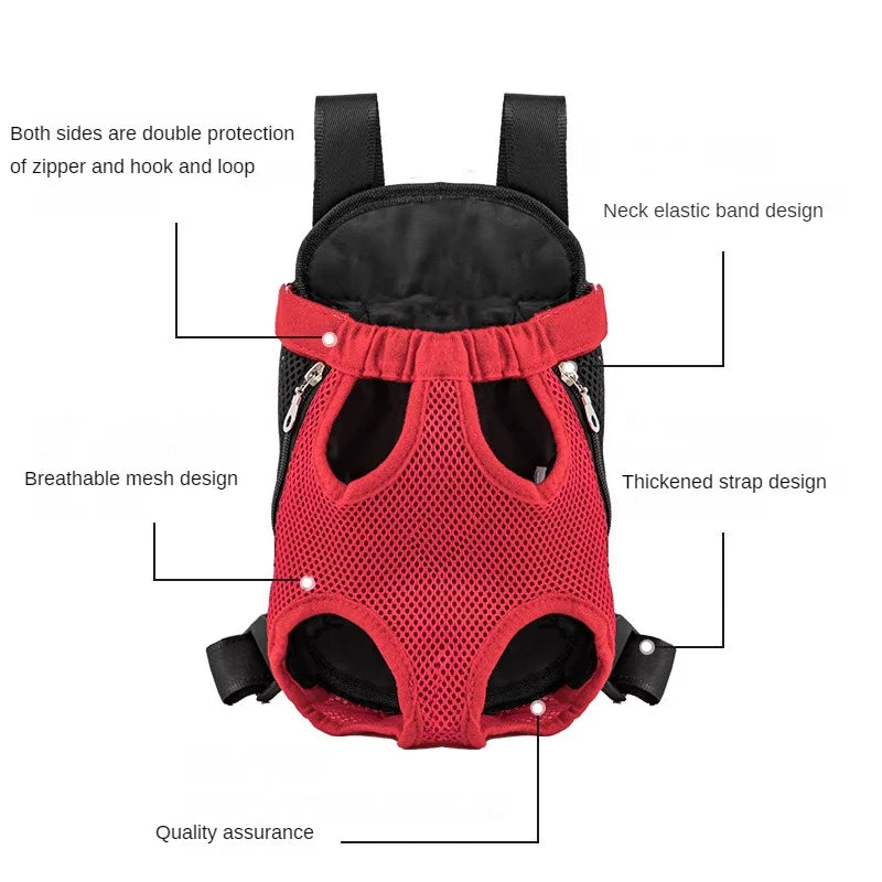 Mochila de transporte para cães de estimação, bolsa frontal de malha respirável e portátil para viagem, para cães pequenos e gatos, uso ao ar livre