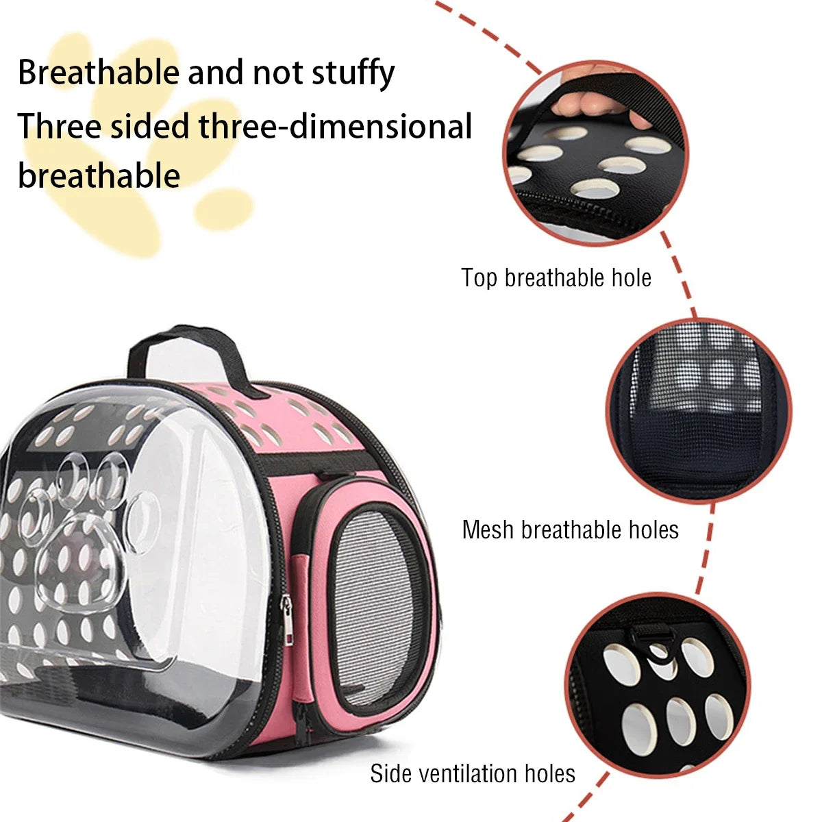 Bolsa de ombro para animais de estimação, bolsa de transporte para gatos, bolsa respirável para viagem ao ar livre, cápsula transparente para filhotes e gatinhos, bolsa de ombro portátil
