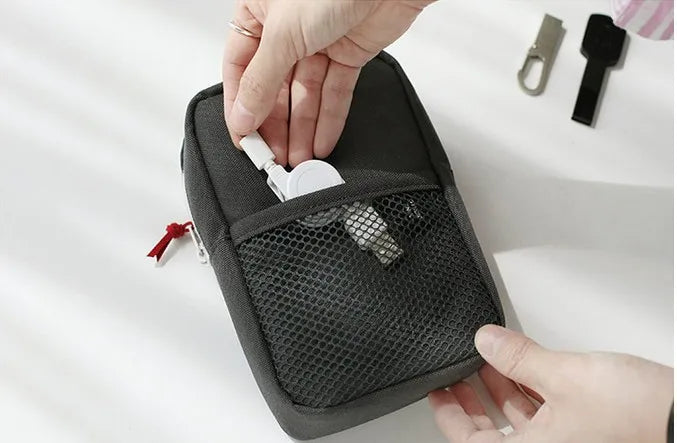 Carregador portátil de viagem, cabo de fone de ouvido, bolsa digital, bolsa de armazenamento, organizador de gadgets de viagem, acessórios eletrônicos, estojo de armazenamento
