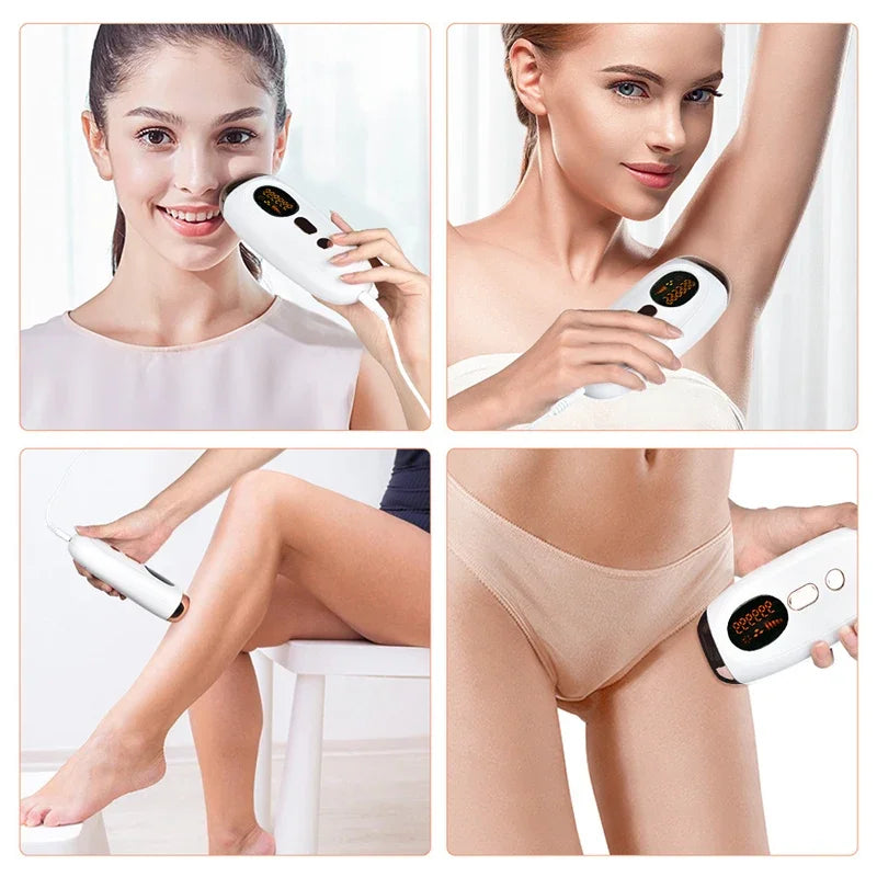 Sistema de depilação IPL para mulheres 990000 flashes Dispositivo depilador a laser permanente indolor para corpo, biquíni e removedor de pelos faciais em