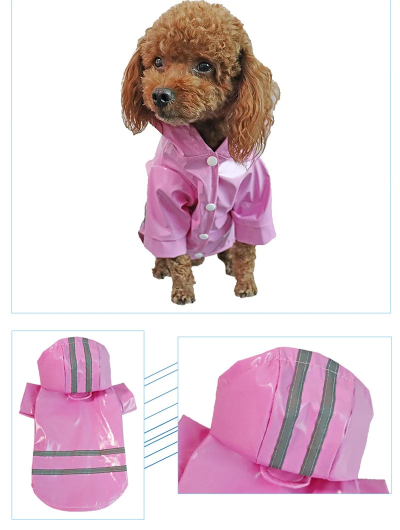 Capa de chuva para cachorro, capa impermeÔvel e refletiva para animais de estimação, capa de chuva para filhotes, gatos, chihuahua, bulldog, animais de estimação, capa, poncho, fantasia