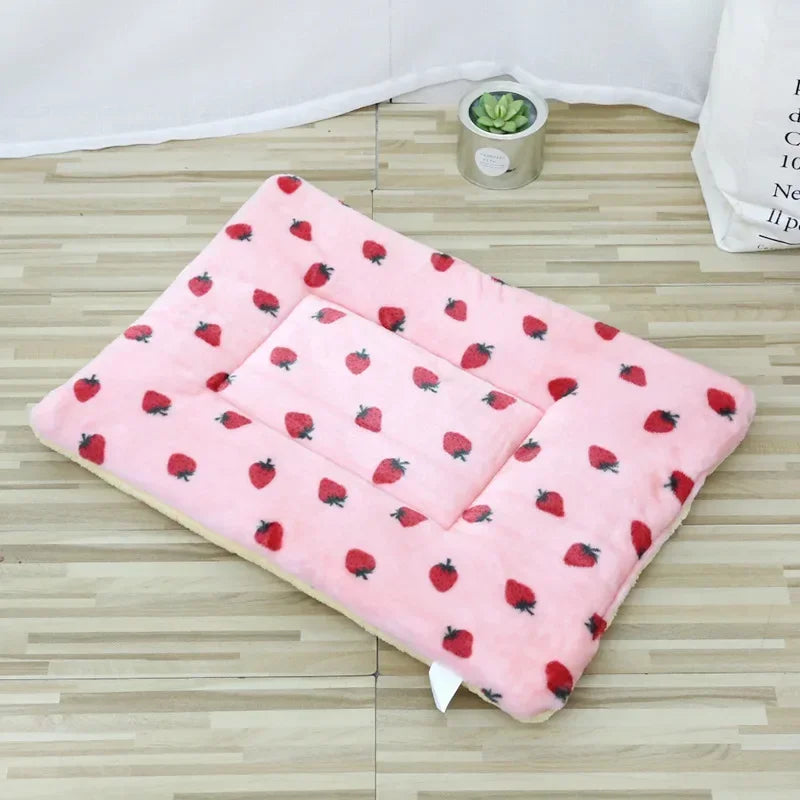 Tapete de pelúcia dupla face para animais de estimação, cama curta de pelúcia para gatos, cães pequenos, cobertor fofo para animais de estimação, almofada quente para gatinhos, sofá-cama para gatos
