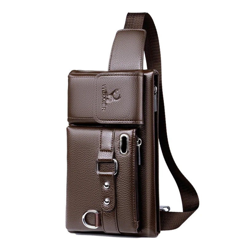 Marca WEIXIER Unissex de Ombro Único Multifuncional Esportivo Corrida Grande Capacidade Cintura Bolsa de Peito Masculina Casual Carteira Mensageiro