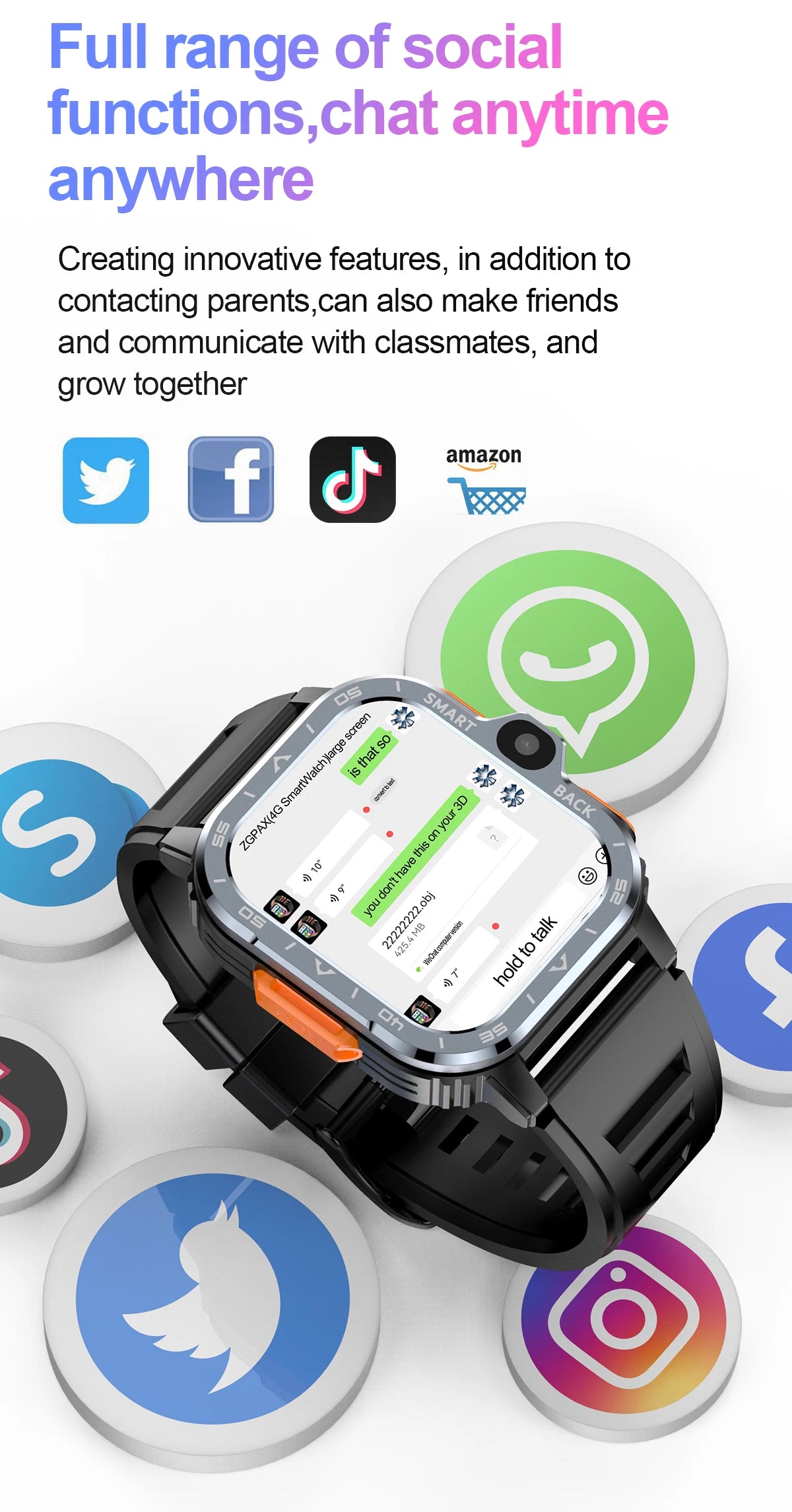Relógio inteligente Android Valdus PGD masculino GPS 16G/64G ROM Armazenamento HD Câmera dupla NFC 2G 4G Cartão SIM Wi-Fi Sem fio Acesso rápido à Internet