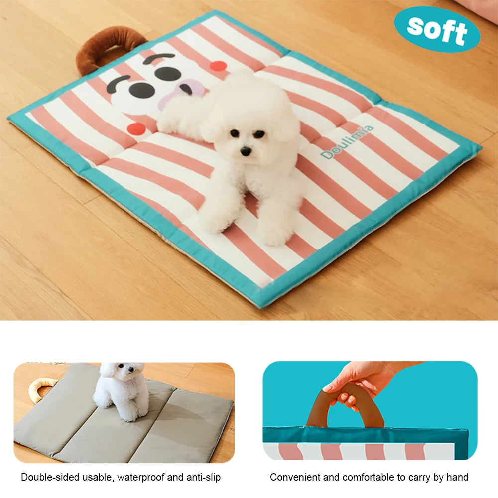 Cama para cães e gatos atualizada 2025 - Colchão para dormir - Impermeável, antiderrapante, dobrável, multifuncional, para ambientes internos e externos