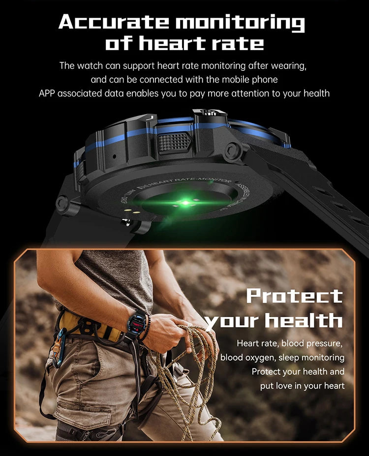 Relógio inteligente esportivo de fitness redondo masculino de 1,39 polegadas com Bluetooth para chamadas e voz com IA IP68 à prova d'água