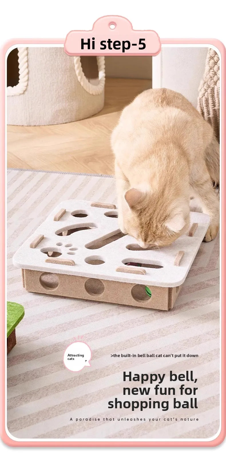 Brinquedos para gatos de estimação, caixa de quebra-cabeça de feltro, exercício interativo, jogo de caça para gatos domésticos, acessórios esportivos e entretenimento