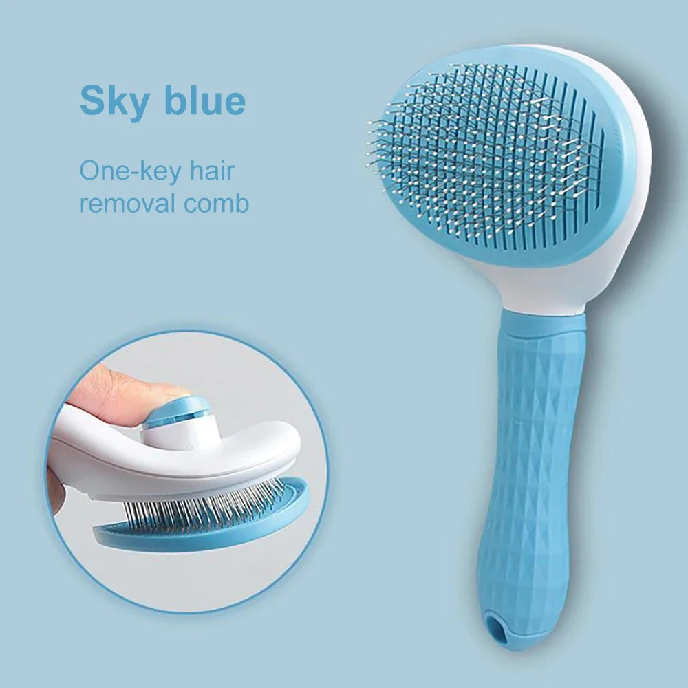 Escova removedora de pelos de cachorro, escova para limpeza e cuidados com pelos de cachorro e gato, pente para cães de pelo longo, remove pelos de animais de estimação, escova de banho e limpeza, suprimentos para cães