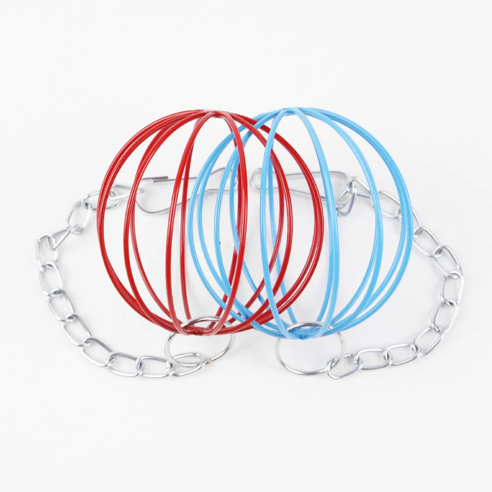Pet Rabbit Hay Manger Food Feeder Small Metal Hamster Pet Hanging Grass Ball Rack Long Chain Round Rabbit Grass Feeding Balls