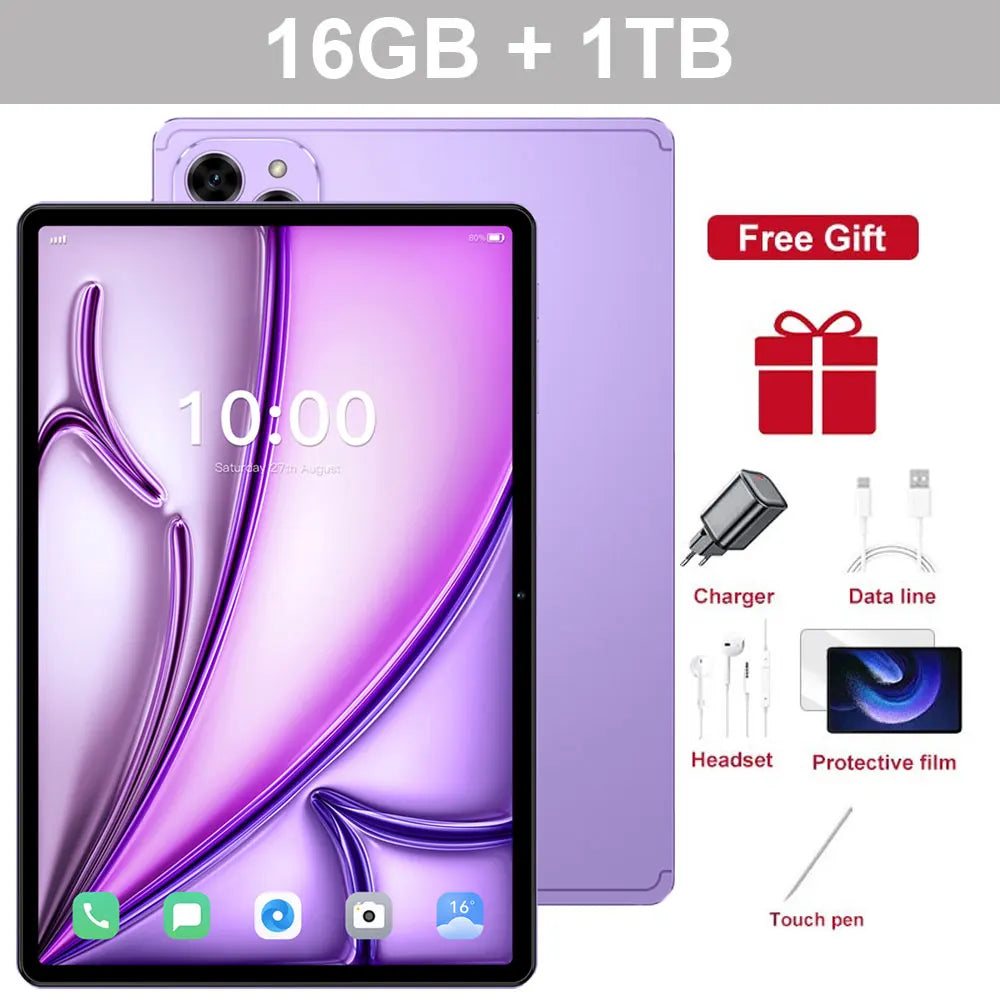 Tablet PC Pad 7SPro 10.1" Original 5G Dual SIM Tablets Tab Android 15 22GB + 2TB 10000mAh Com teclado Laptop Para Crianças