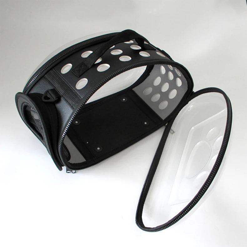 Bolsa de ombro para animais de estimação, bolsa de transporte para gatos, bolsa respirável para viagem ao ar livre, cápsula transparente para filhotes e gatinhos, bolsa de ombro portátil
