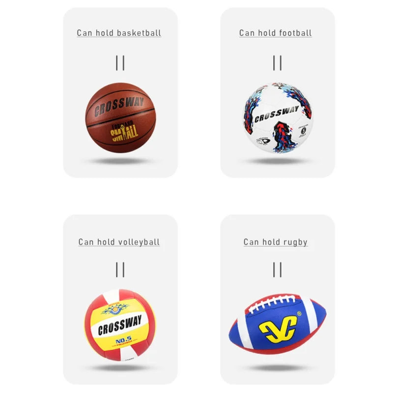 1 peça alça de ombro ajustável 2 bolsos laterais de malha bolsa de basquete bolsa de bola esportiva bolsa de futebol bolsa de ombro suporte transportadora