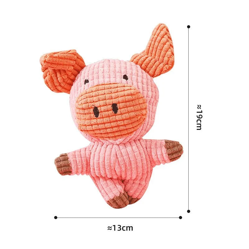 Brinquedo de pelúcia para cachorro, resistente a mordidas, com som estridente, para cães pequenos e grandes, filhotes de estimação, acessórios de treinamento, formato de animais fofos