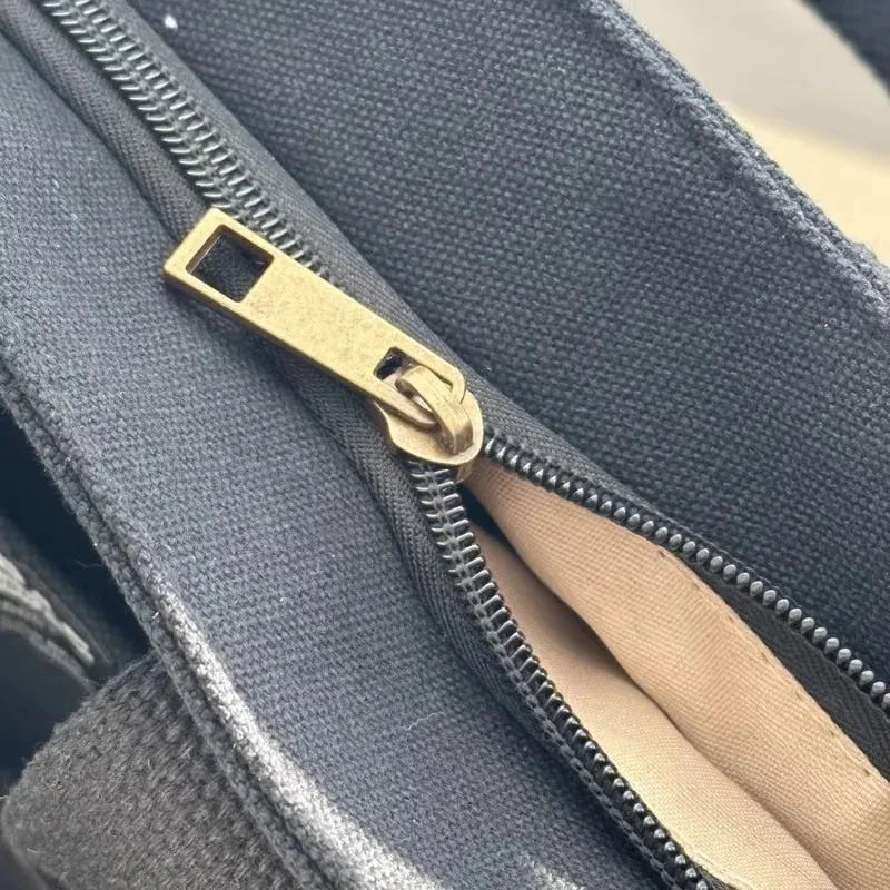 Bolsa tote portátil urbana minimalista, grande capacidade, para estudantes, de lona horizontal, com um ombro, diagonal e transversal