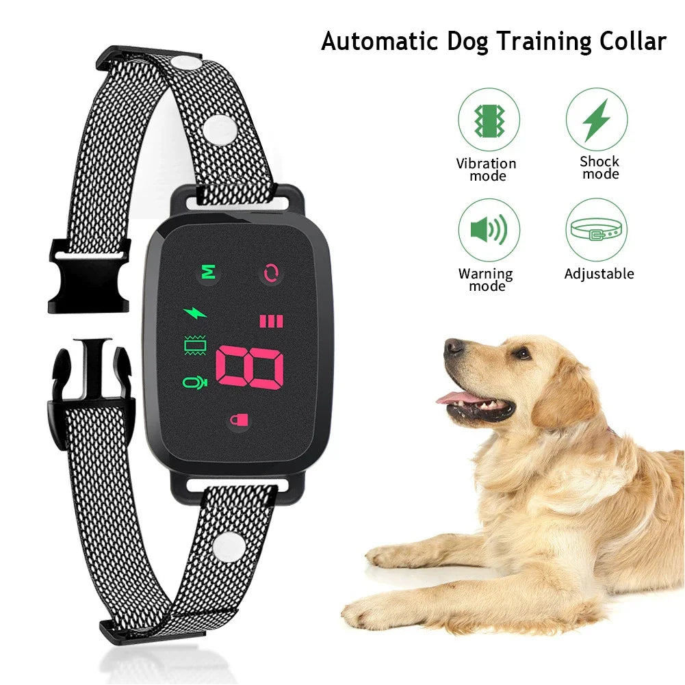 Smart Automatic Anti Barking Dog Collar HD Digital Display IP67 Waterproof Collar For Dog Rechargeable Bark Stopper Stop Barking