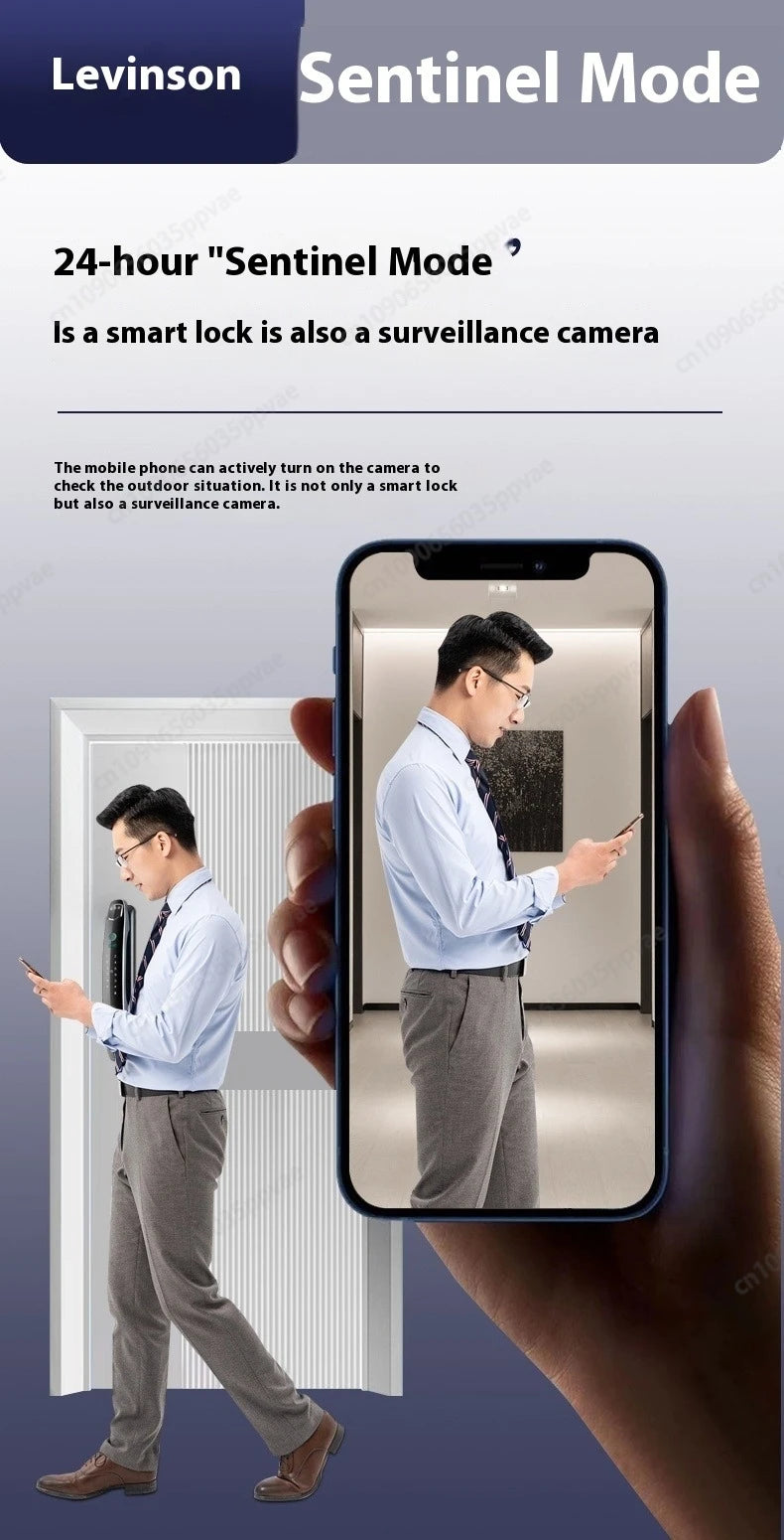 Fechadura de porta inteligente com reconhecimento facial 3D, anti-arrombamento e anti-arrombamento, totalmente automática, trava de impressão digital com senha, interfone, fechadura de porta inteligente