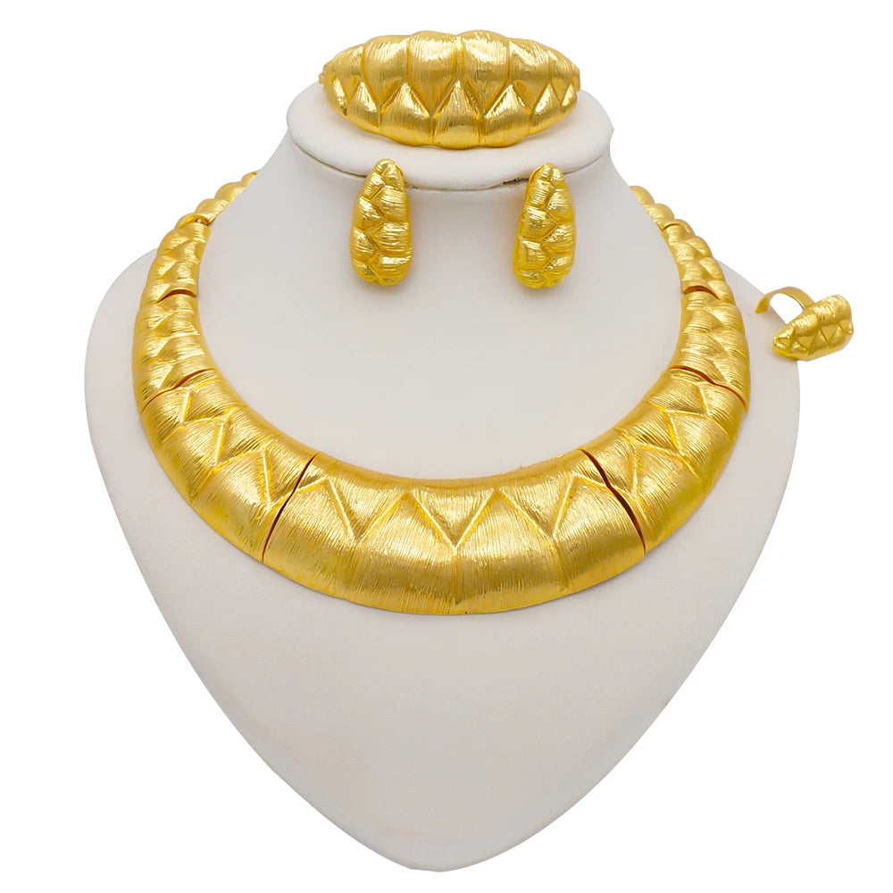 Conjuntos de joias finas 2023 para mulheres, presentes de casamento, colar, pulseira, brincos, anel, joias com contas africanas