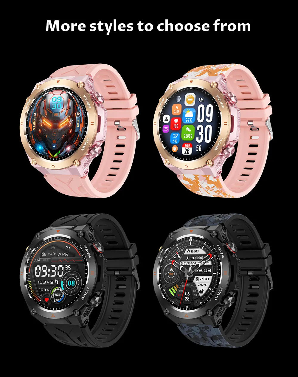Novo relógio inteligente esportivo Xiaomi com GPS, à prova d'água, rastreador fitness, chamada Bluetooth, bateria de 650 mAh, pulseira feminina, 2025