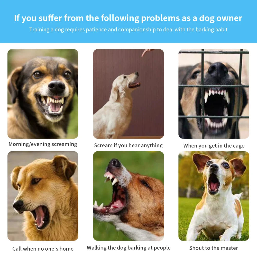 Coleira de cachorro com tela colorida, dispositivo automático antilatidos IP67 à prova d'água, recarregável, treinador de cães, antilatidos inteligente para cães de estimação