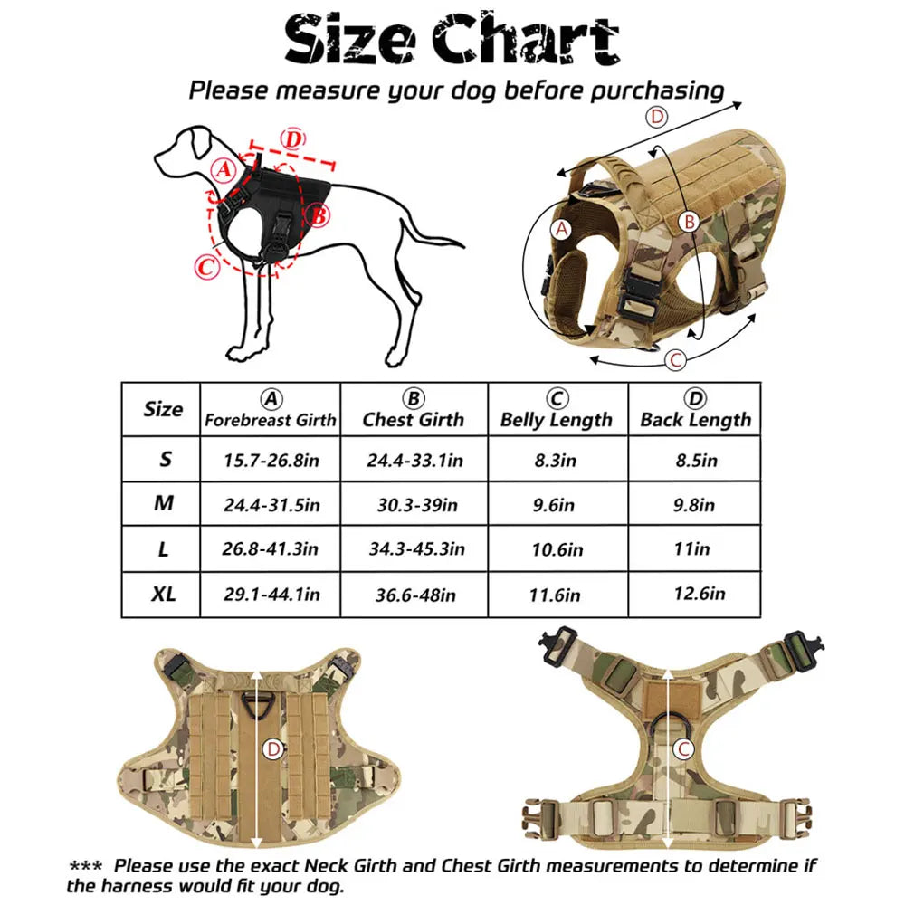 Conjunto de peitoral e guia para cães grandes, colete de treinamento para pastor alemão malinois, colete e coleira para cães de médio e grande porte