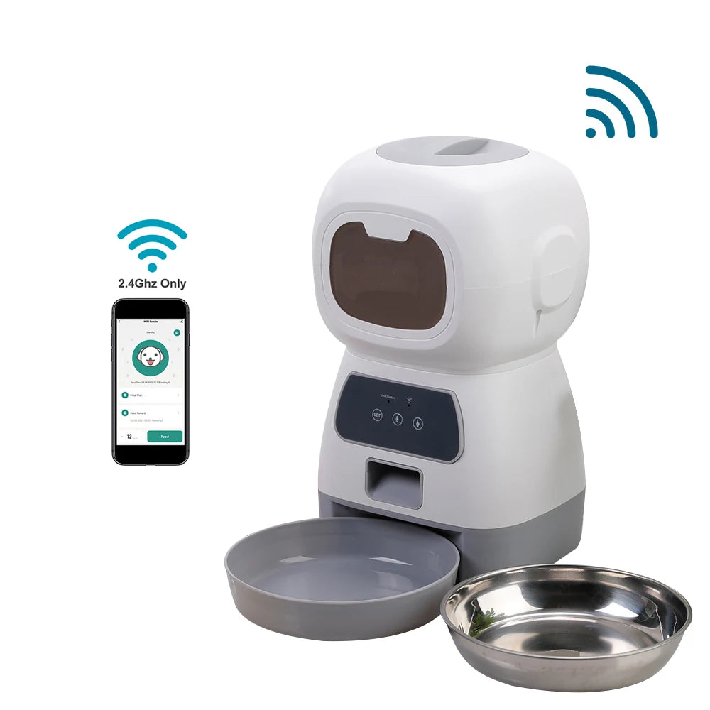 Pet shop online 3.5L Automatic Pet Feeder For Cats WiFi Smart Swirl Slow Dog Feeder With Voice Recorder Large Capacity Timing Cat Food Dispenser